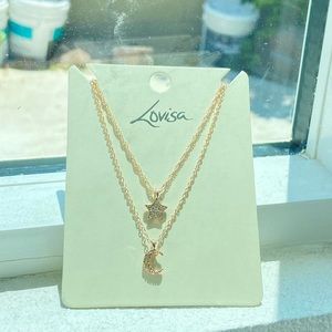 i love you to the moon and stars necklace duo